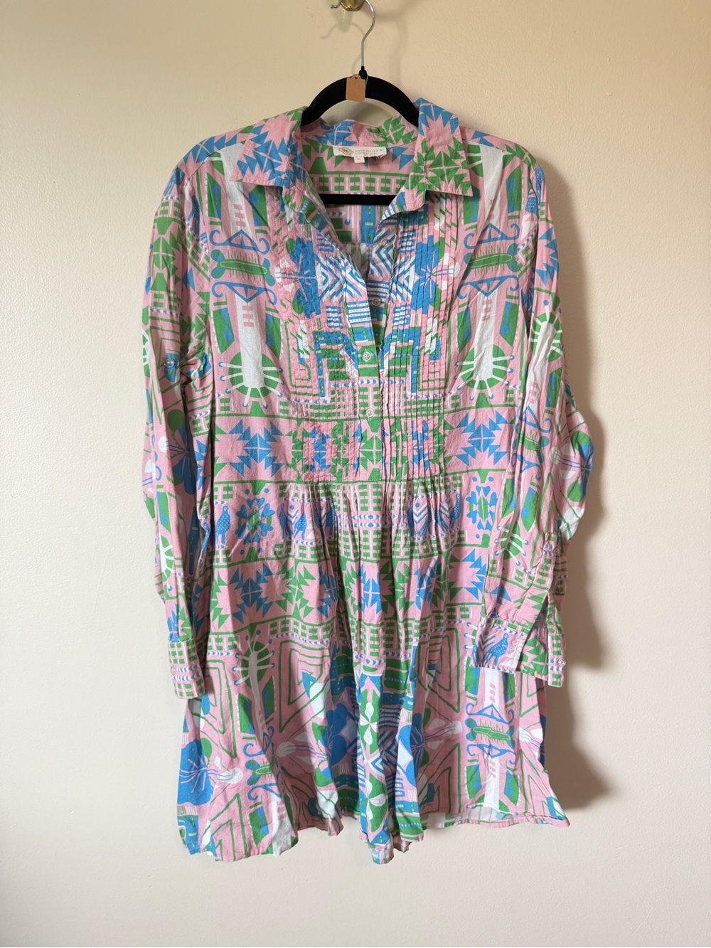 Tuckernuck: Sheridan French mallory midi dress geometric quiet luxury XL cotton